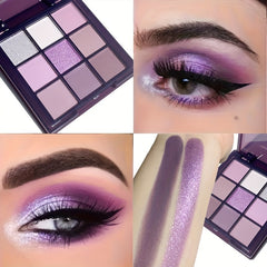 Purple Eyeshadow Palette Matte & Shimmer Finish Long Lasting High Pigment