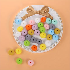 20pcs Mixed Bead Shape Silicone Beads Kit 10 Colors Spacer Beads for DIY Crafts