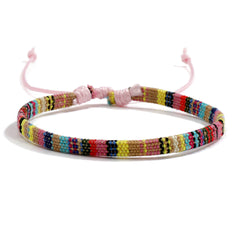 Colorful Bohemian Linen Woven Friendship Bracelet