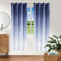 Gradient Sheer Grommet Curtains for Home Decor