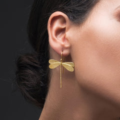 3D Dragonfly Drop Earrings Long Earrings Wedding Jewelry