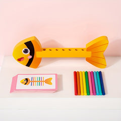Wooden Fishbone Sorting Game Toy for Kids - Educational Puzzle