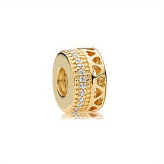 1pc Golden Beads Bee Honeycomb Crown Charm Diy Loose Beads
