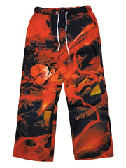 Skull Pattern Wide Leg Pants Men s Street Style Casual Allover Print