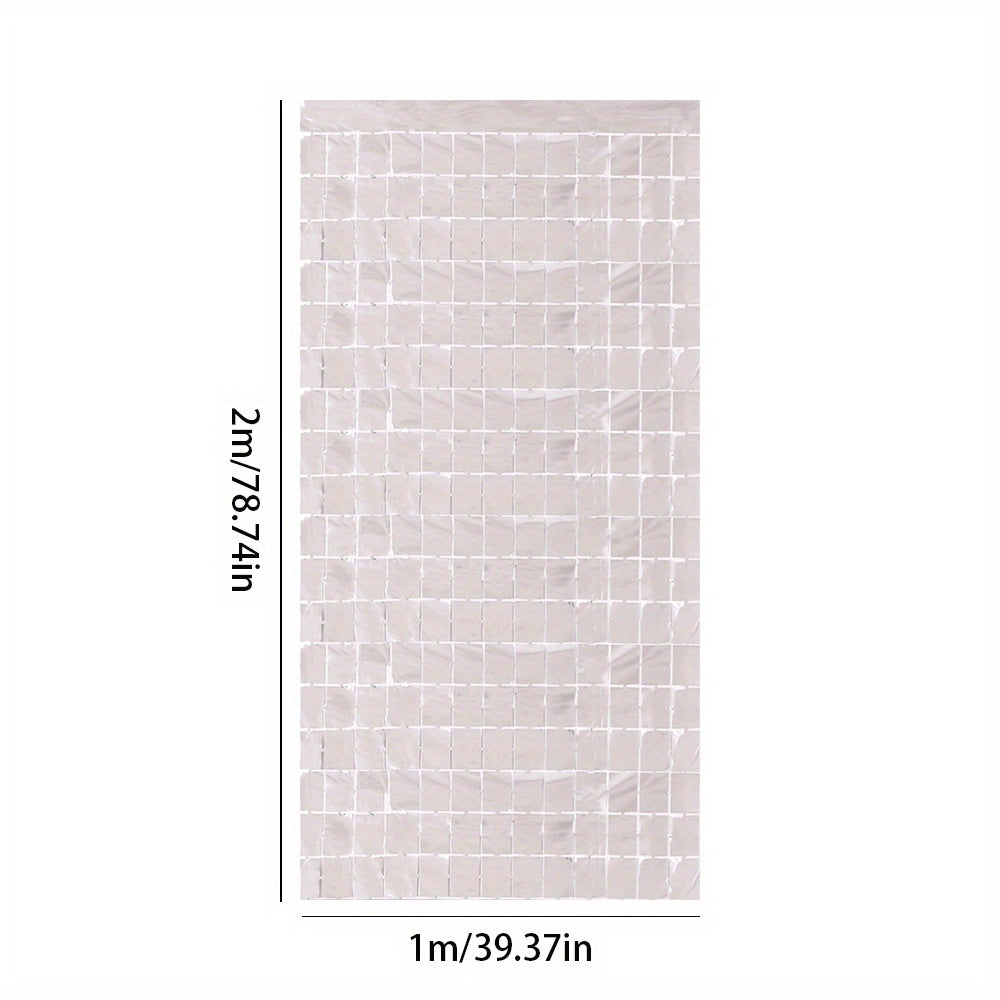 2pcs Square Bright Rain Silk Curtains Home Room Decoration