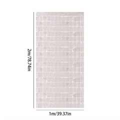 2pcs Square Bright Rain Silk Curtains Home Room Decoration