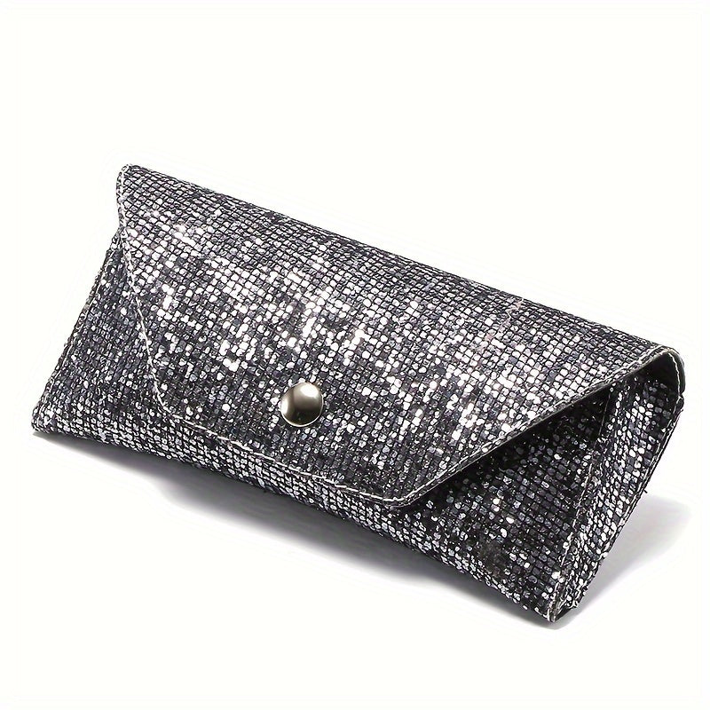 Glitter Glasses Bag Crocodile Embossed Glasses Case PU Leather Sunglasses Holder