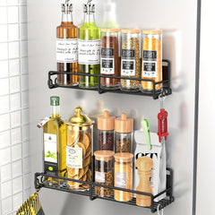 Magnetic Spice Rack for Refrigerator Kitchen Storage Organizer