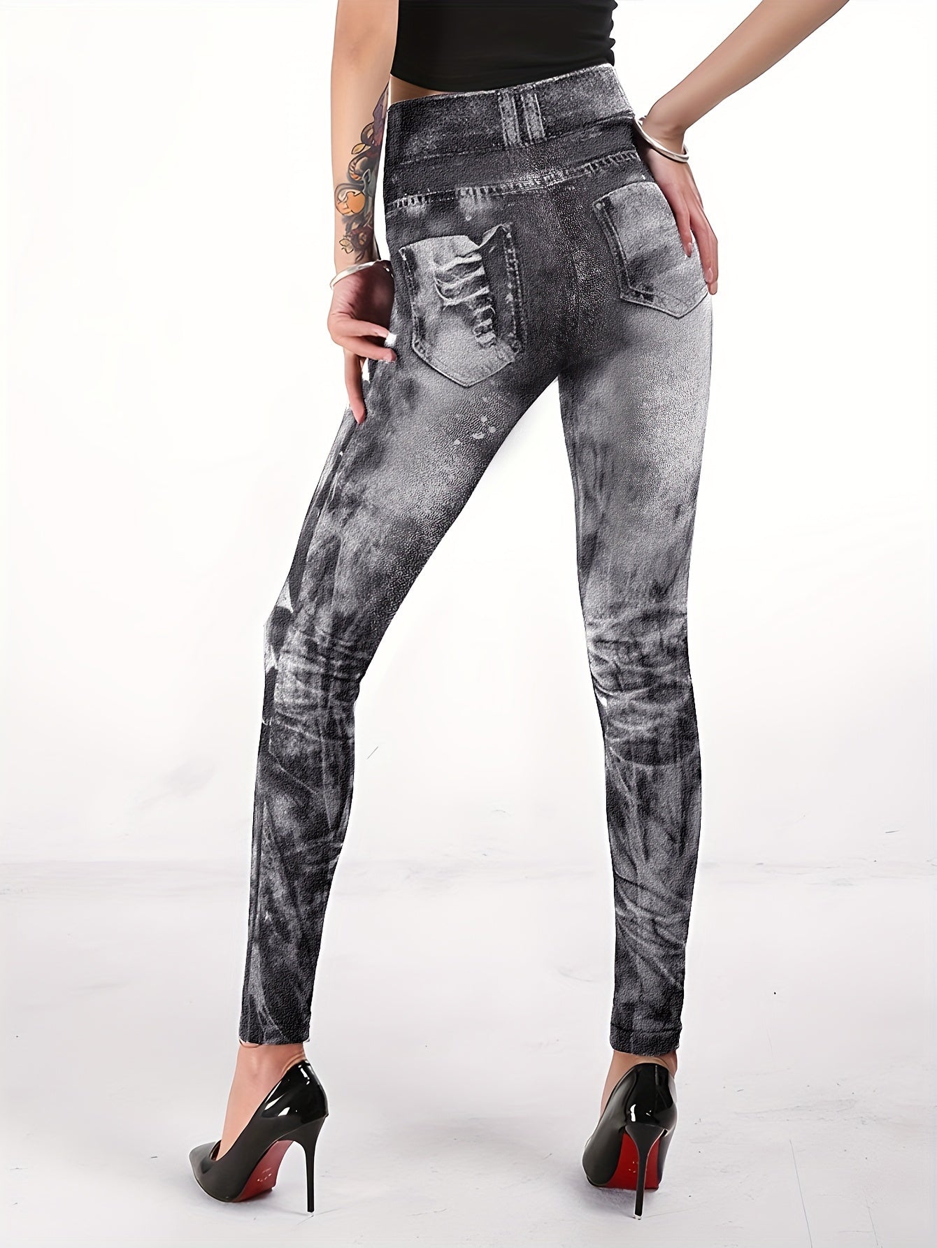 Snake Skin Print Yoga Pants High Waist Leggings Women's Activewear