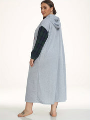  Colorful Letter Print Hooded Nightdress