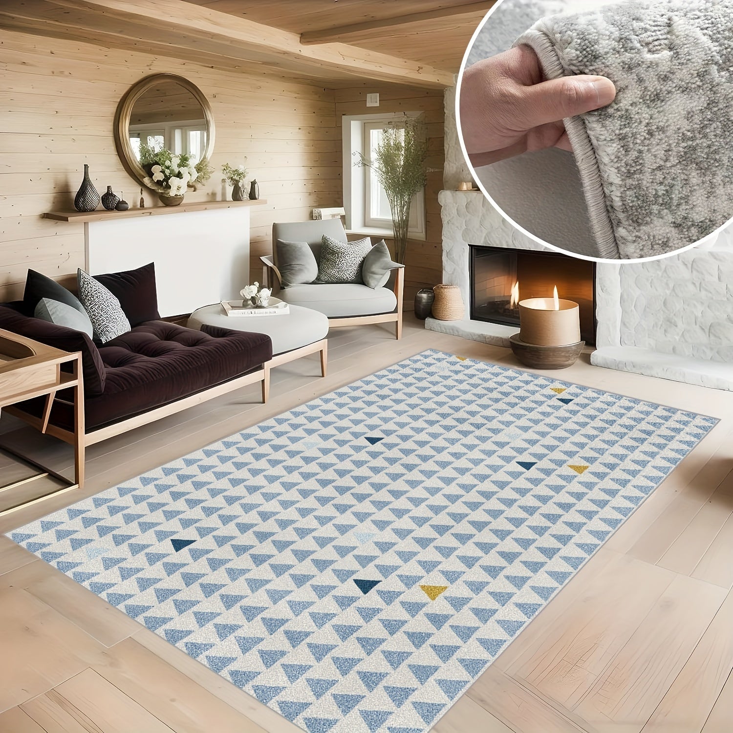Triangle Pattern Carpet - High Flow Area Living Room Bedroom