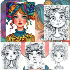 Quirky Girls Coloring World: Unique Patterns Adult Coloring Book