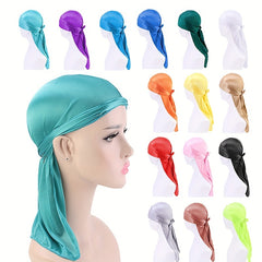 Candy Satin Durags Bandanas Turban Hat Biker Skull Cap Headband Hair Accessories