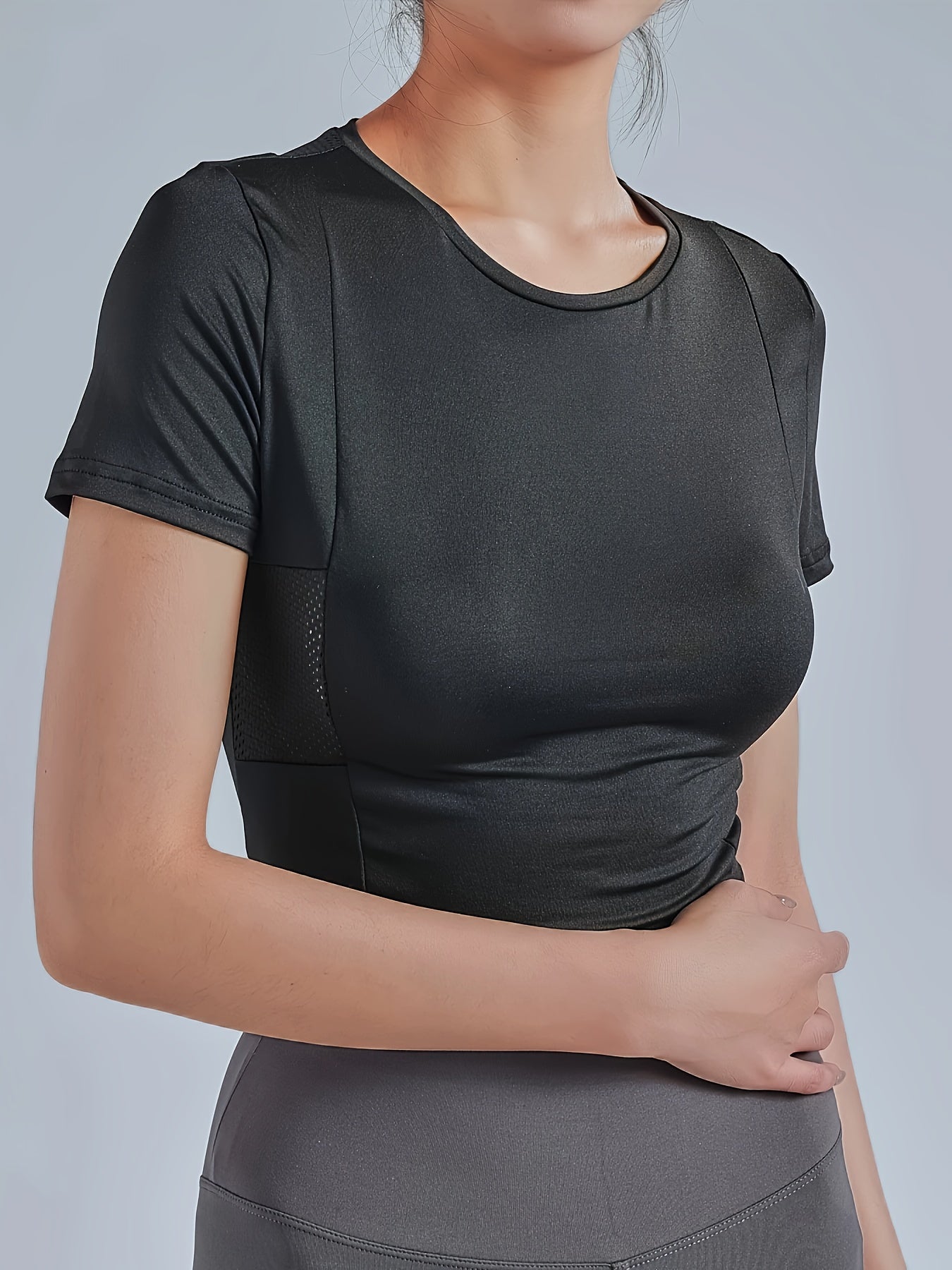 Mesh Breathable T Shirt Fitness Crop Tee Women's Activewear