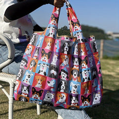 Cartoon Grocery Bags Large Capacity Foldable Washable Eco-Friendly