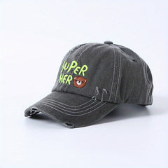Kids Alphabet Bear Embroidered Baseball Cap for Outdoor Activities