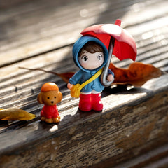 Girl & Dog DIY Micro Landscape Resin Crafts for Patio Decoration