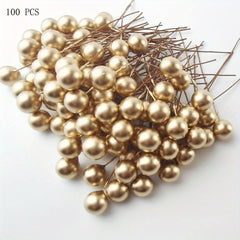 100pcs Christmas Red Foam Cherry Ball Ornaments