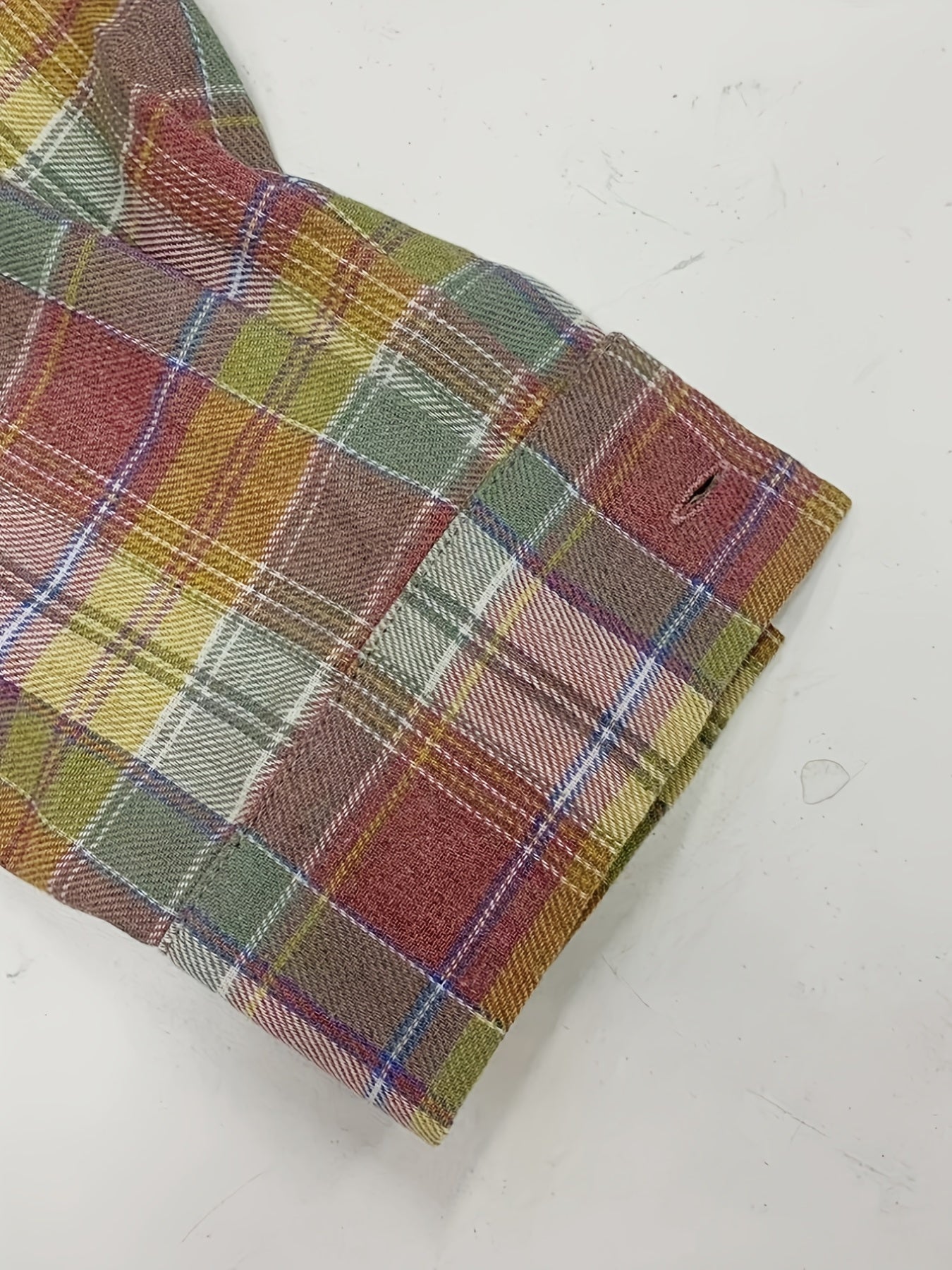  Plaid Print Button Up Hooded Shirt Coat