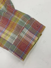  Plaid Print Button Up Hooded Shirt Coat
