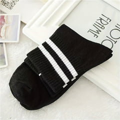 Striped Mid Tube & Japanese Crew Socks Women's Stockings