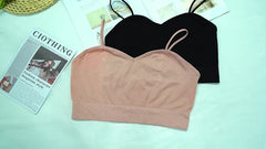 2pcs Solid Cami Crop Tops V Neck Backless Slim Fit Top Women