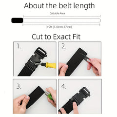 47in Nylon Tactical Military Belt w/ Lion Head Buckle