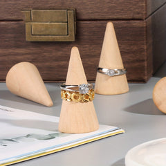 Solid Wood Ring Bracket Cone Jewelry Rack Ring Display Stand