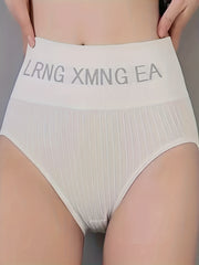 4pcs Letter Print Briefs Comfy & Stretchy Intimates Panties