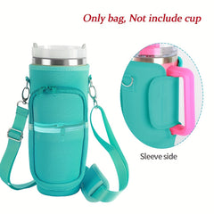 40oz Ice Tumbler Cup Cover w/ Pocket & Strap for Outdoor Travel