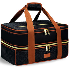 Insulated Lunch Box Double Layer Waterproof Non Leak Fiber Material