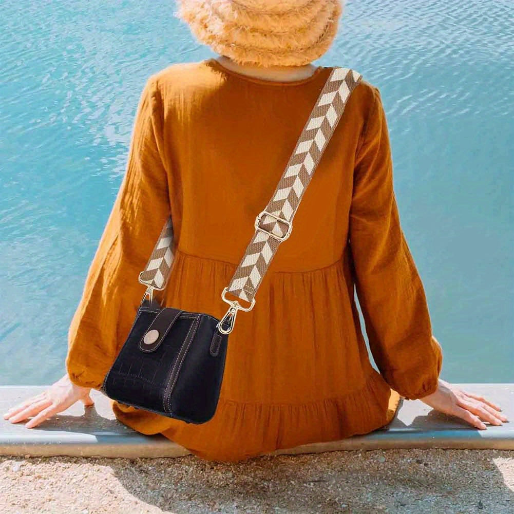 Geometric Pattern Shoulder Bag Strap - Adjustable Replacement