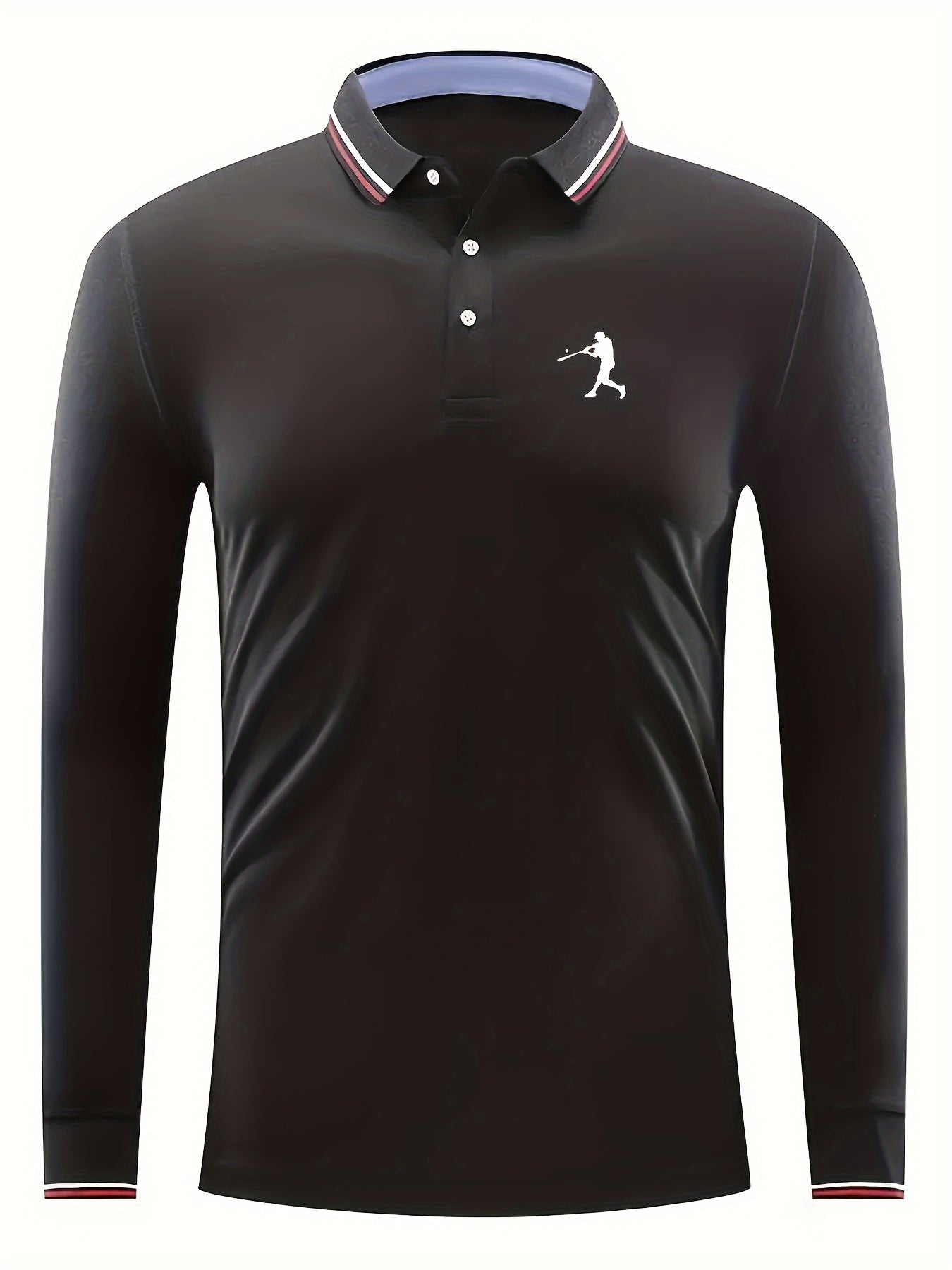 Baseball Pattern Long Sleeve Shirt Men's Casual Fit
