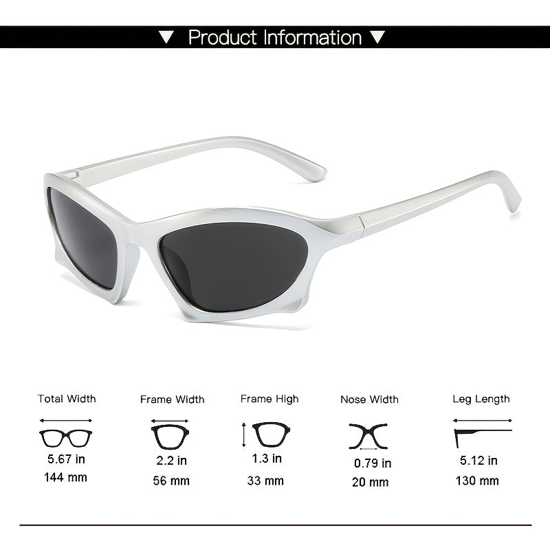 Y2k Around Sun Glasses Wrap Vintage Shades Bat Eyeglasses