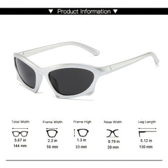 Y2k Around Sun Glasses Wrap Vintage Shades Bat Eyeglasses