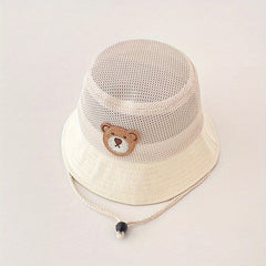 Kids' Cartoon Fisherman Hat Mesh Sun Basin Hat
