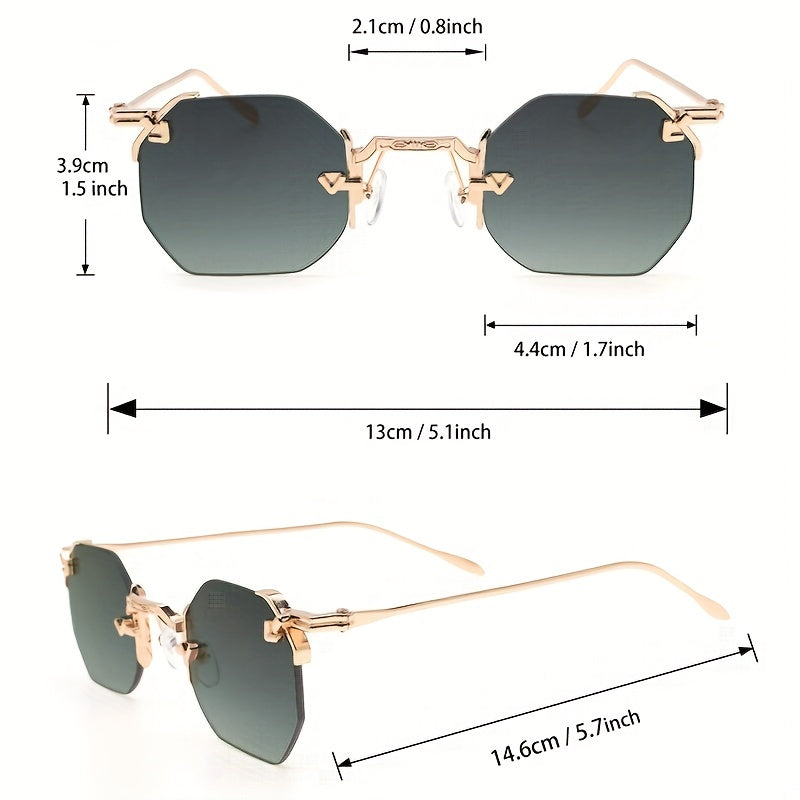 Men's Metal Rimless Sunglasses UV Protection