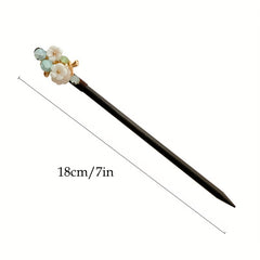 Vintage Flower Hairpin Tassel Faux Pearl Rhinestone Hair Stick