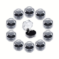 20 Pcs Plastic Ring Boxes Crystal Earrings Jewelry Storage Wedding Proposal