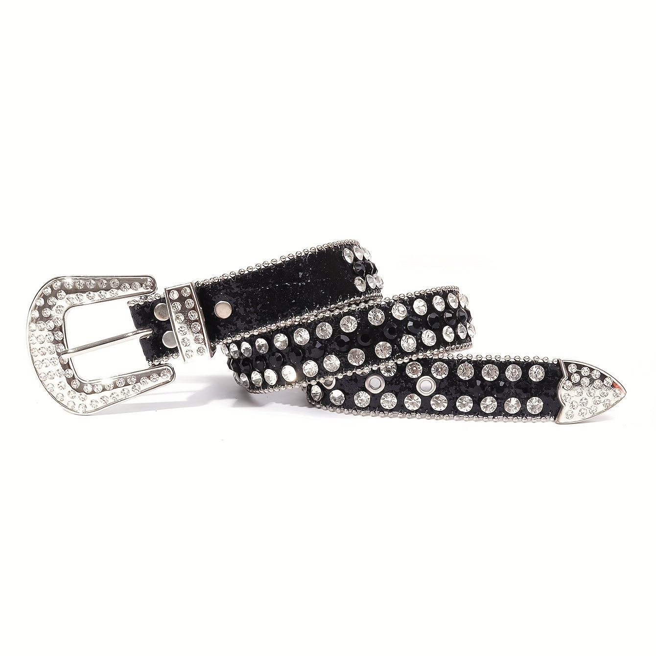 Kids Rhinestone Western Leather Belt Diamond Glitter Boys Girls