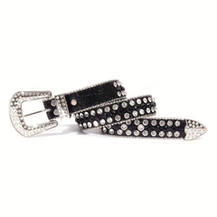 Kids Rhinestone Western Leather Belt Diamond Glitter Boys Girls