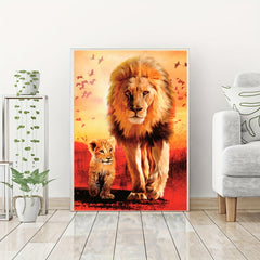 Adult Diamond Art Kit Lion 11.8X15.7 Inches