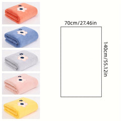 Soft Flower Pattern Bath Towel - Quick Dry & Absorbent - 55x12