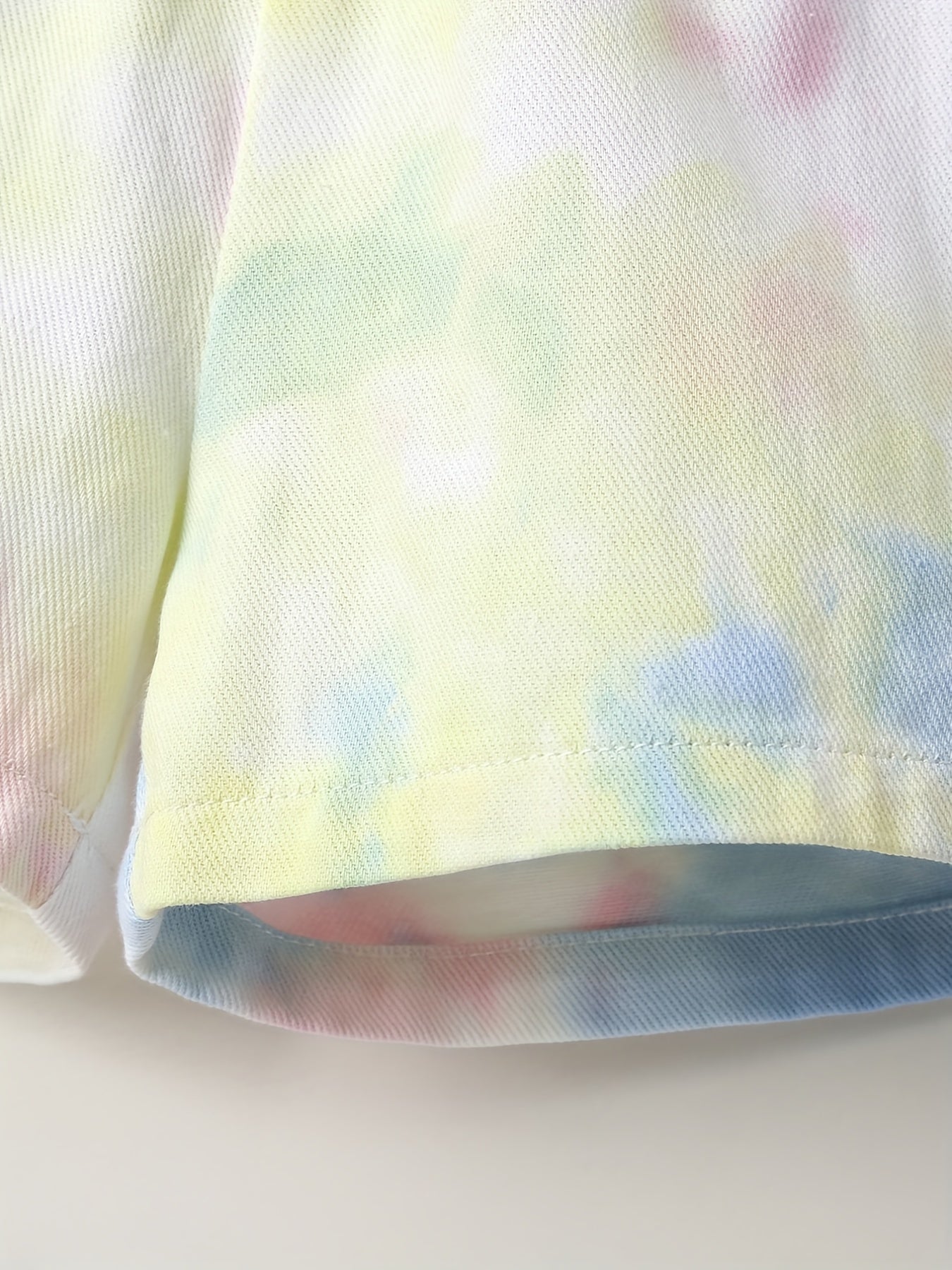 Girls' High Waist Tie Dye Denim Shorts