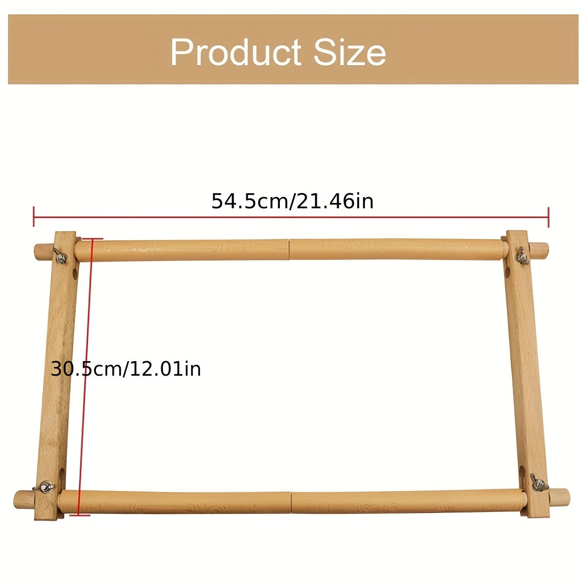 Square Embroidery Hoop Tapestry Scroll Frame Beech Wood Cross Stitch Needlepoint