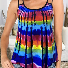  Tie Dye Rainbow Print Tank Top