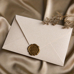 2pcs Linen Textured Paper Envelope Greeting Card Set