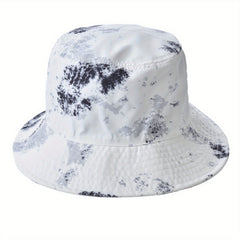 Tie Dye Print Sun Hat Unisex Drawstring Bucket Hats Lightweight Rain Hat