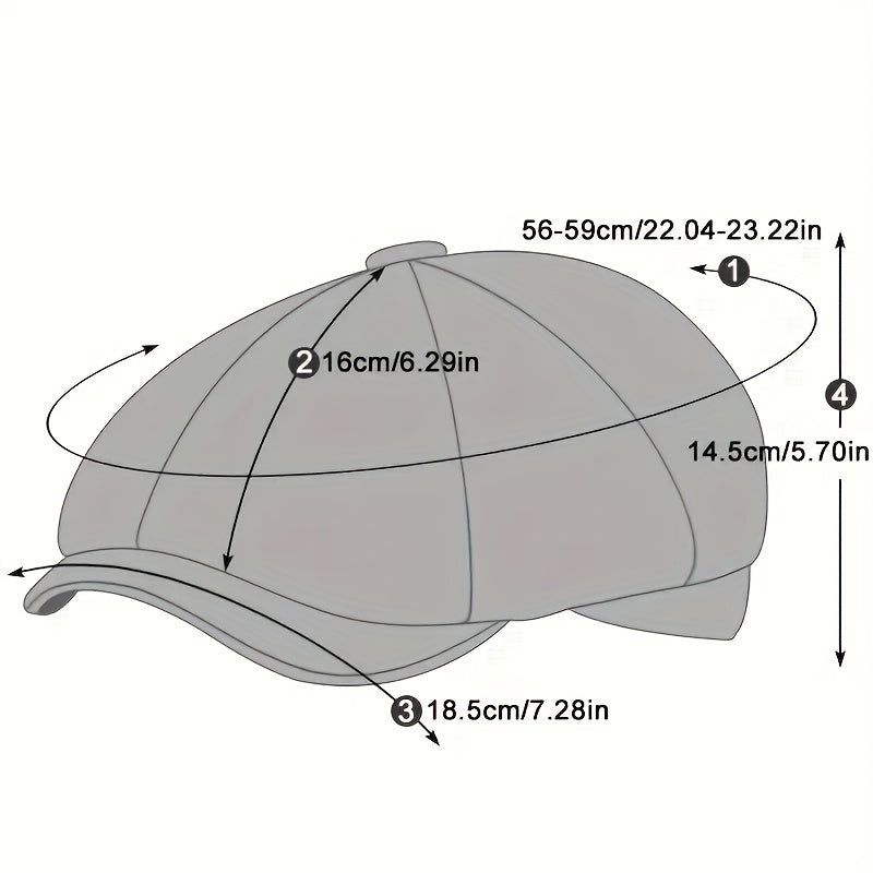 Unisex Octagonal Newsboy Cap Beret Cap
