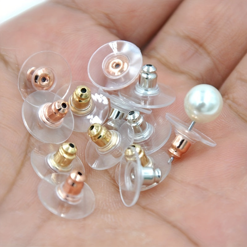 100pcs Hypoallergenic Transparent Adhesive Ear Caps